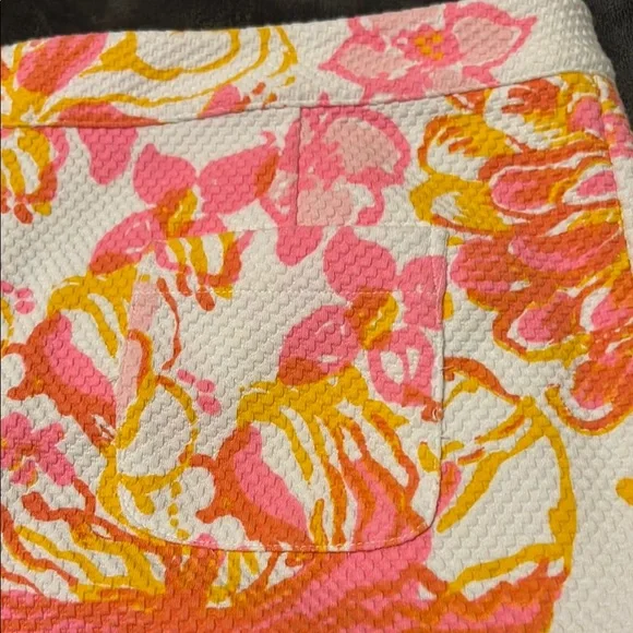 Sz 12 Lilly Pulitzer Pink Orange White Shorts 🩳 - Picture 4 of 4
